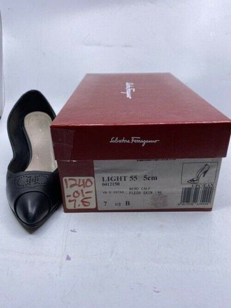 Salvatore Ferragamo Black Light Insignia Pumps Size Us