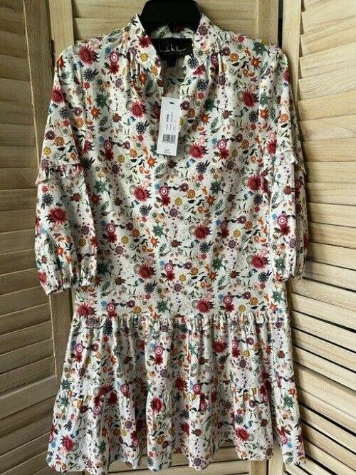 Nicole Miller Multicolor New Floral Shift Small Msrp Short Casual Dress