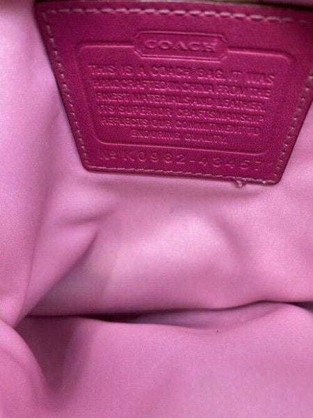 coach small purple beige fabric cross body bag