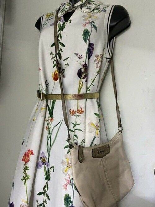 coach small beige leather cross body bag