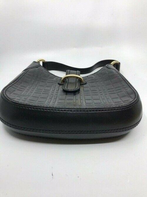 burberry vintage black leather shoulder bag