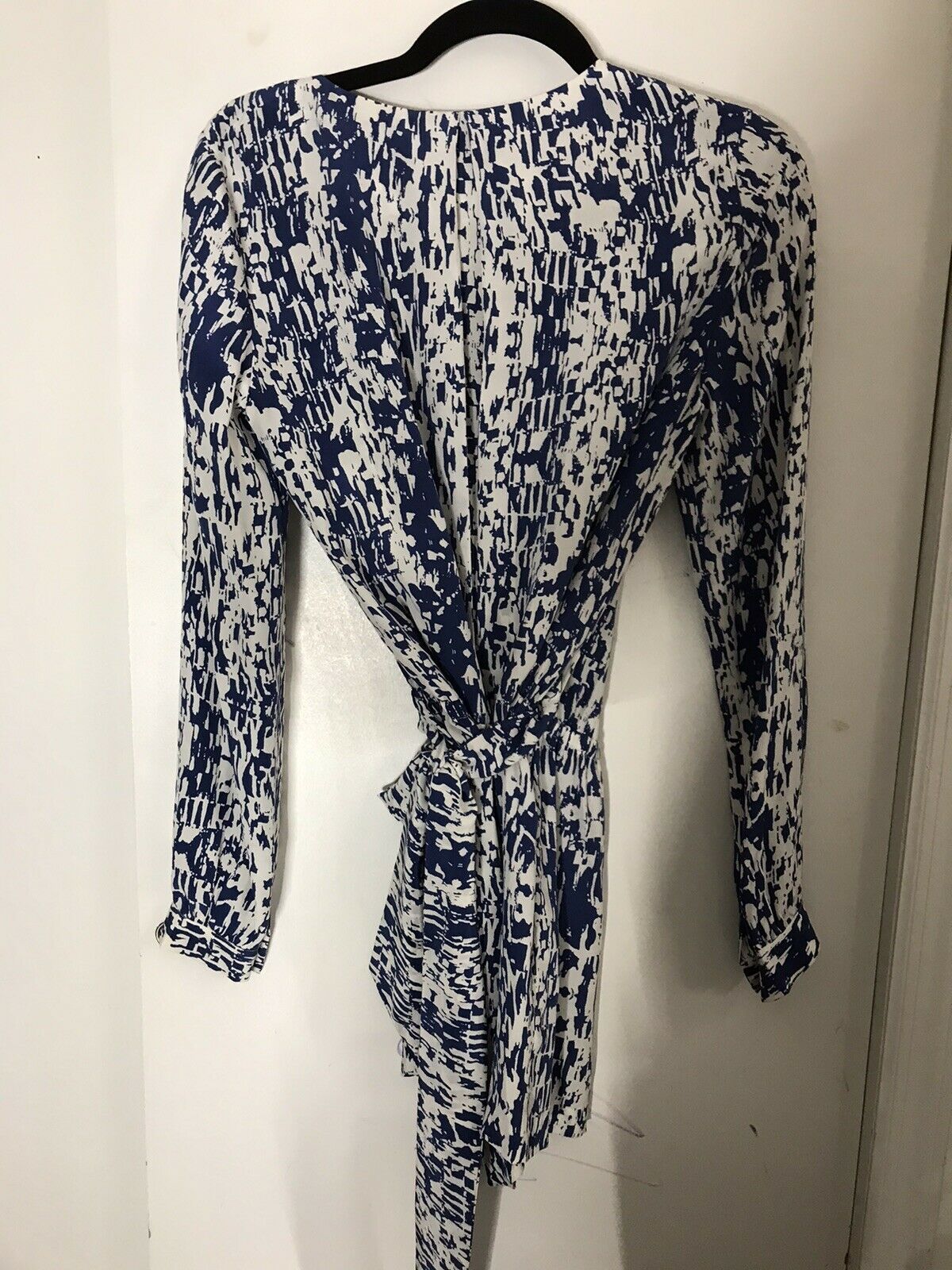 Intermix White And Blue Printed Dress Small
