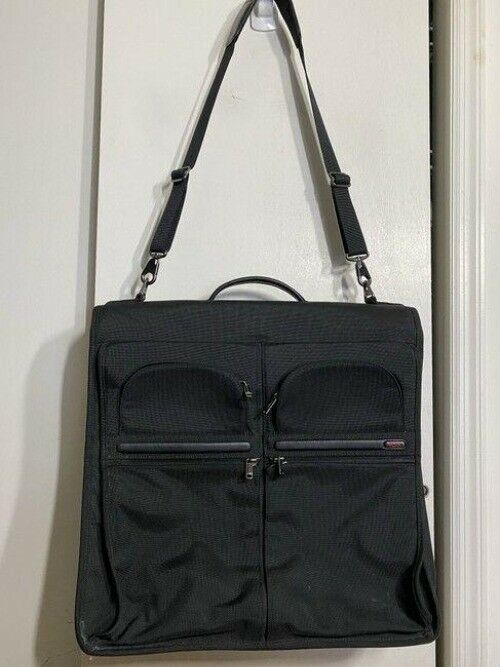 tumi alpha kleidersack black nylon weekend travel bag