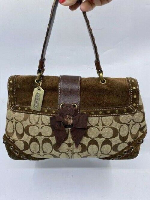 Coach Small Handbag Brown Beige Hobo Bag