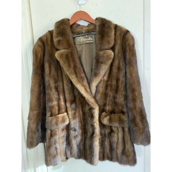 Valentino Furs Alexandre Brown Mink Coat Size Medium-Large