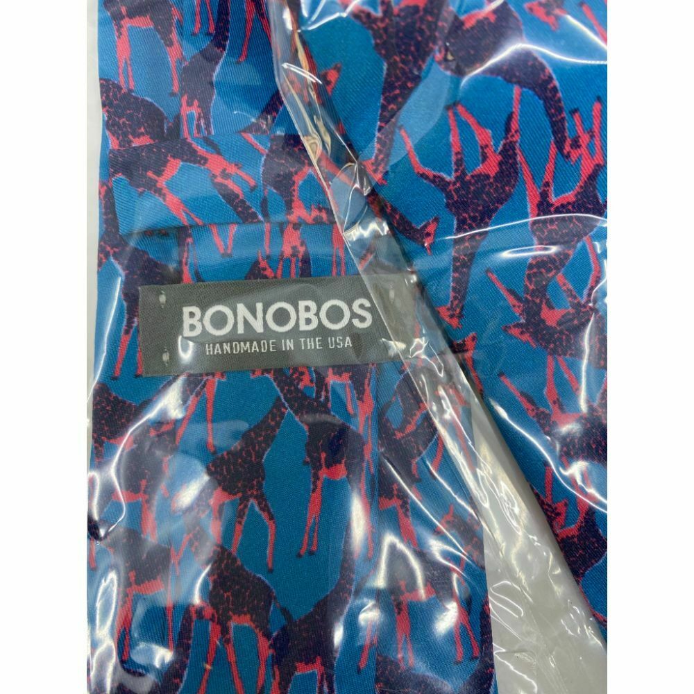 New! BONOBOS Blue Pink Animal Print Neck Tie Msrp 95