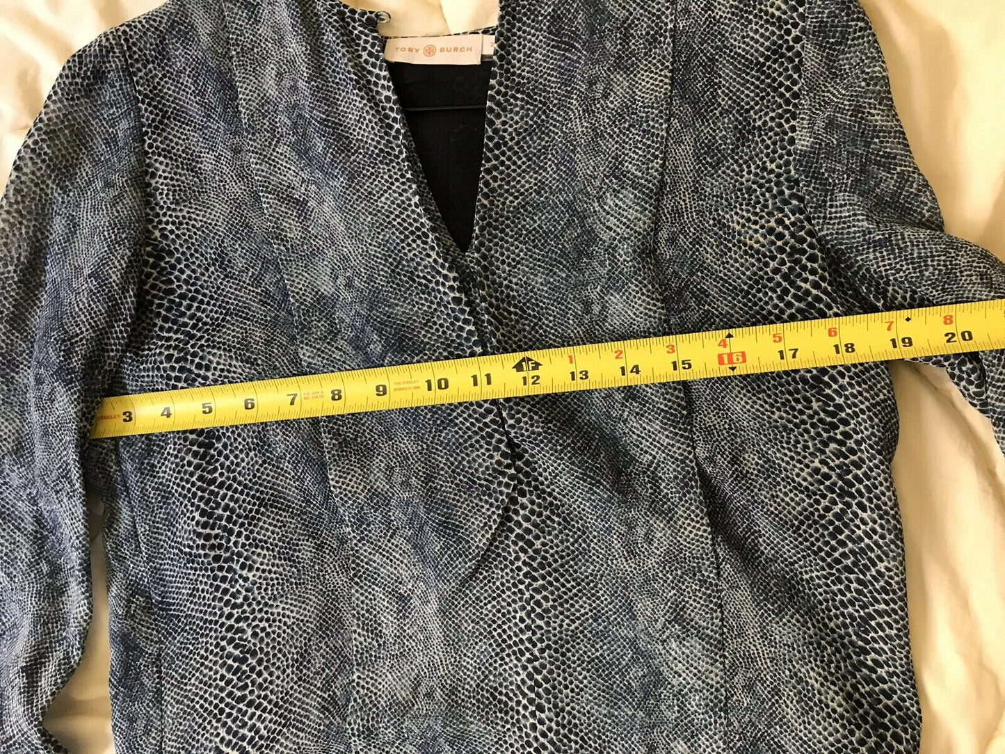 TORY BURCH Snake Print Silk LS  Dress