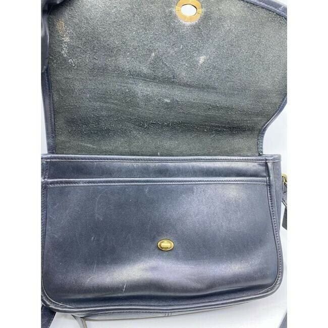 coach vintage black leather cross body bag