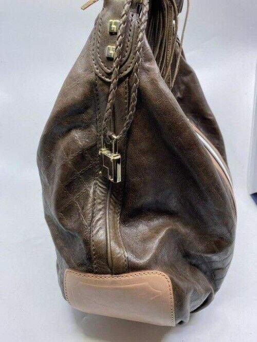 lamb l large brown leather shoulder bag