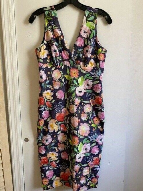 Nicole Miller multicolor new floral mini stretch msrp small short casual dress