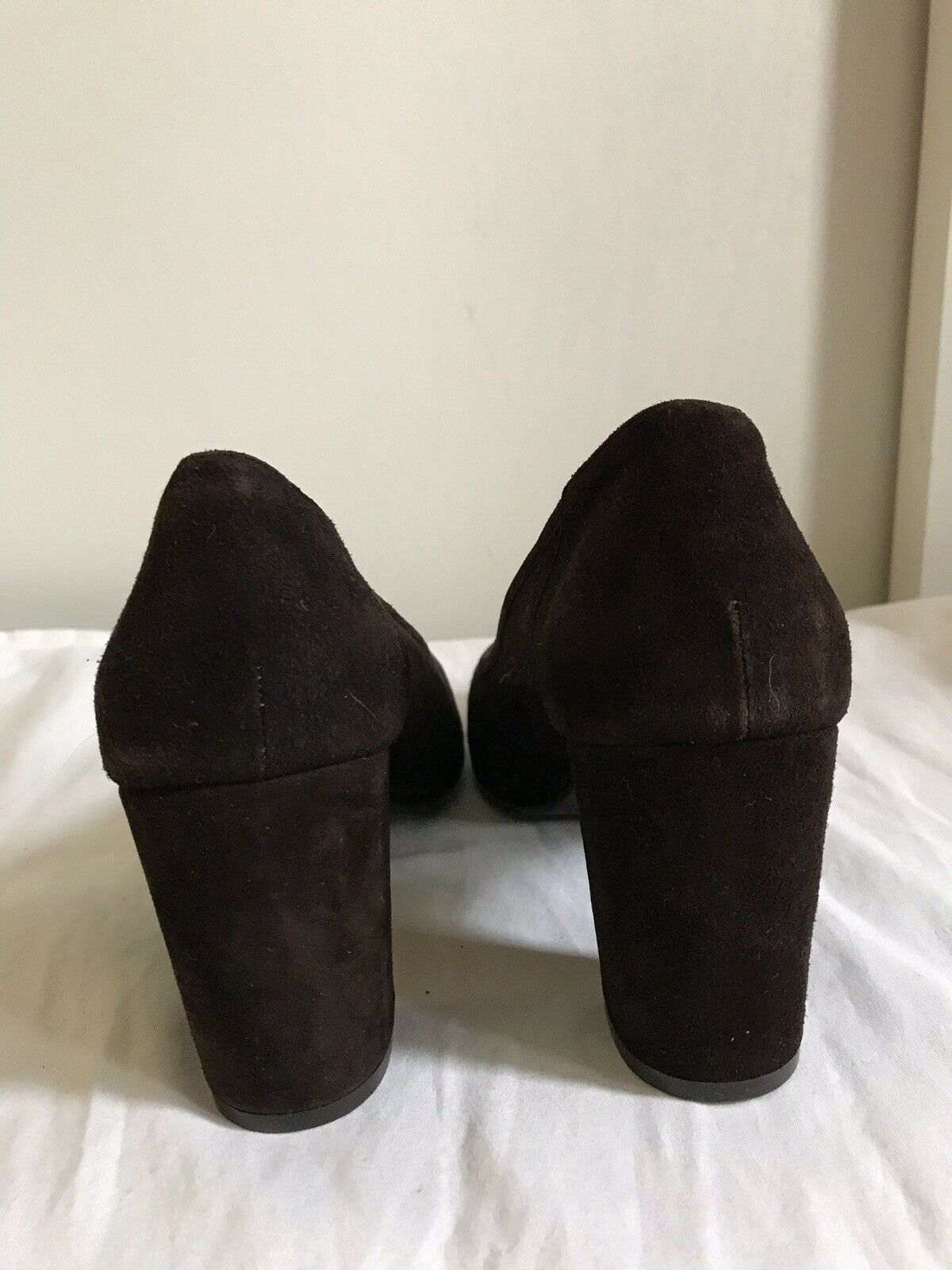 ANDREA CARRANO Brown Suede Mid Heel Pump 9