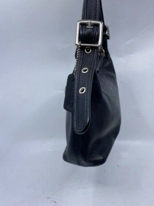 coach vintage small black leather shoulder bag
