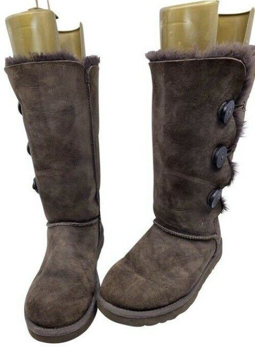 Ugg Australia Brown Button Classic Tall Bootsbooties Size Us