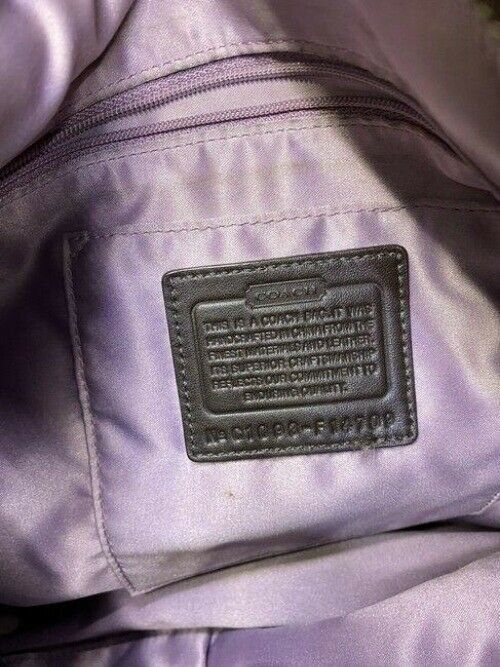 coach brown beige fabric shoulder bag