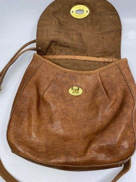 Fossil brown leather shoulder bag