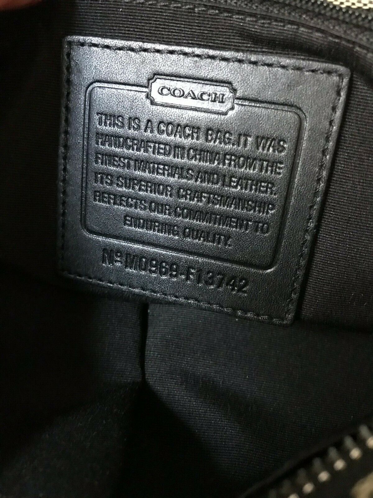 Coach Black Interwoven Fabric Tote Bag