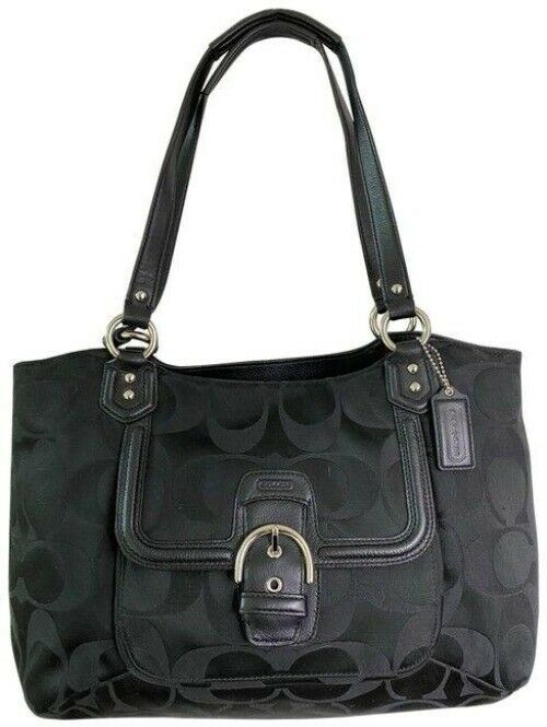 coach bag large black fabric tote