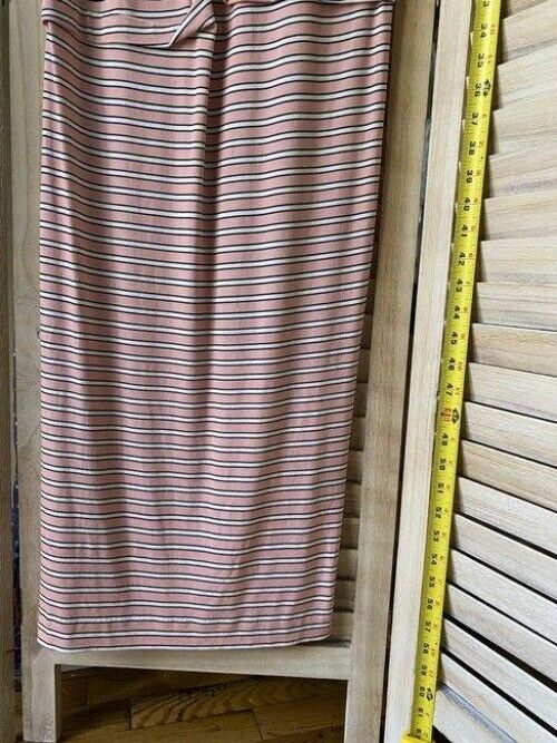 Nicole Miller pink white w new stripe w ruffle detail msrp small long casual max