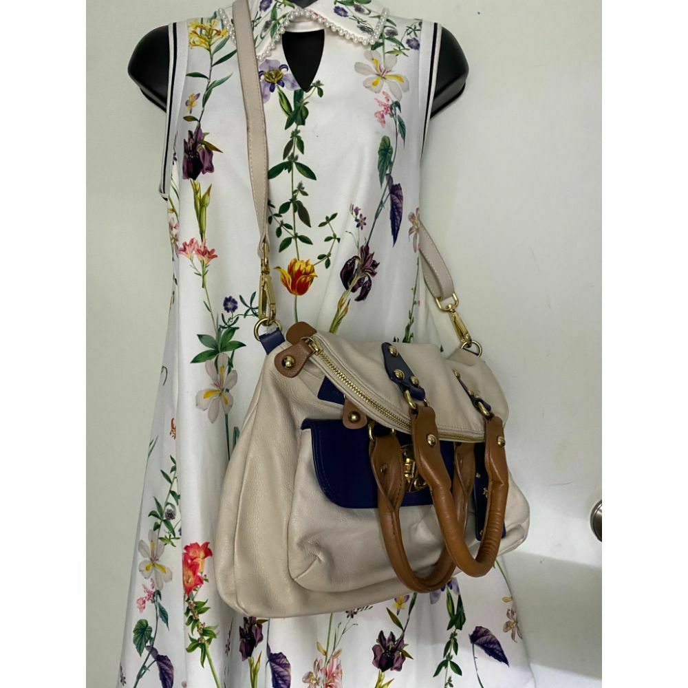 Emma Fox Cream Leather Shoulder Bag