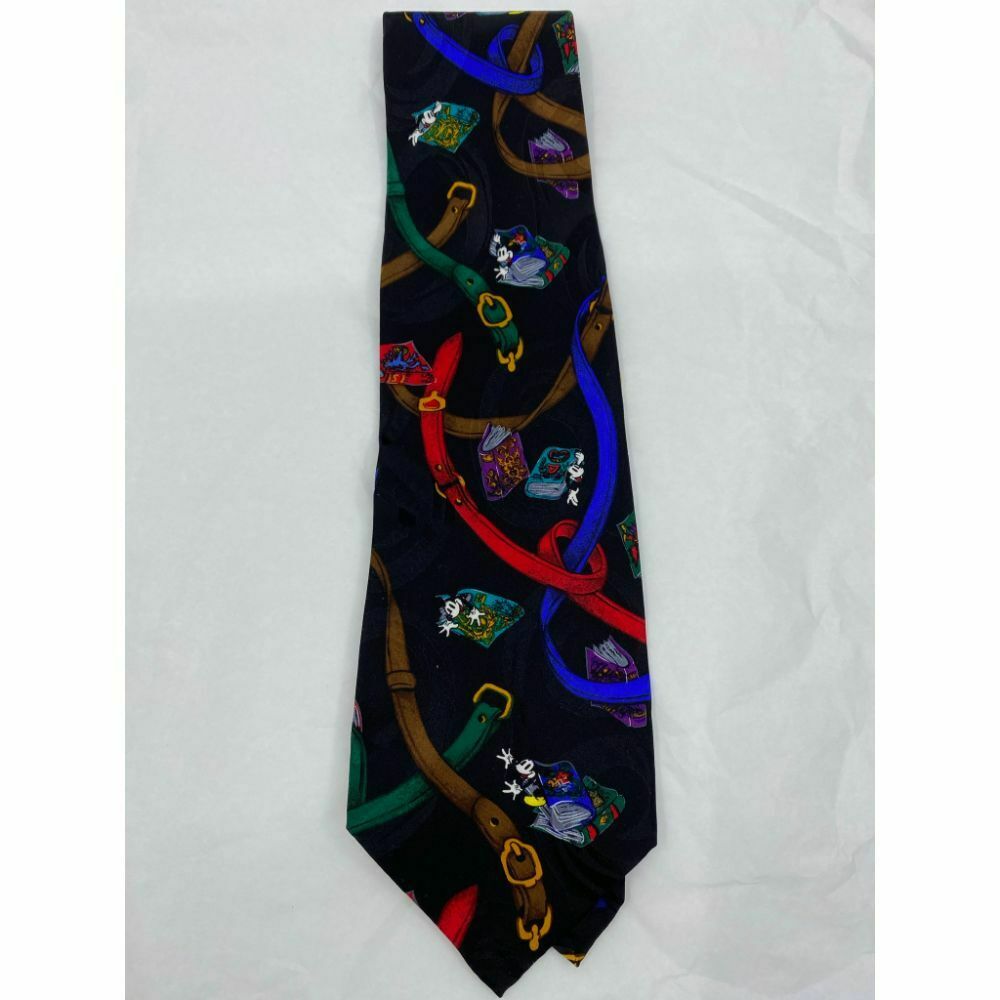 New! MICKEY MOUSE Disney Neck Tie Blue Green 100% Silk Handmade
