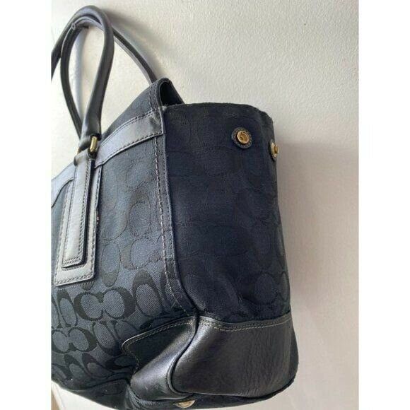 COACH Large Black Jacquard Fabric Tote Bag