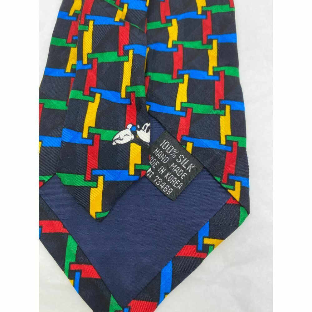 MICKEY MOUSE Disney Neck Tie Multicolor Hand Made 100% Silk