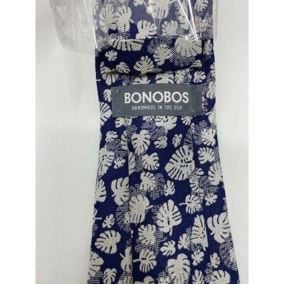 New! BONOBOS Navy White Premium Neck Tie Handmade