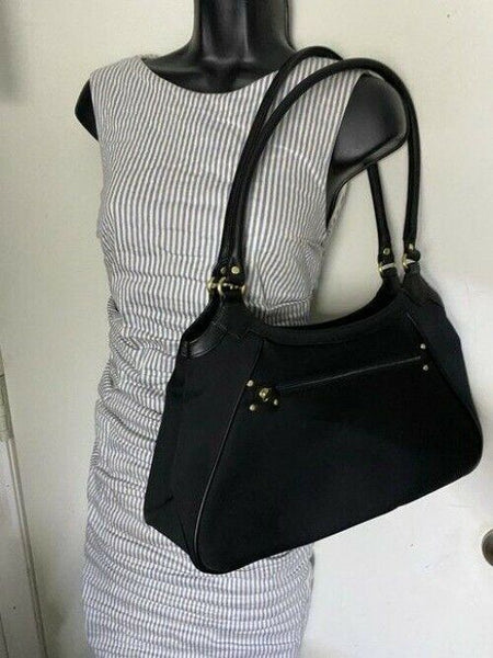 Maxx New York Tote Black Nylon Fabric Shoulder Bag