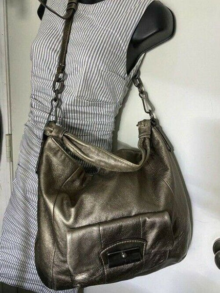 Coach xl shoulder gold leather cross body bag