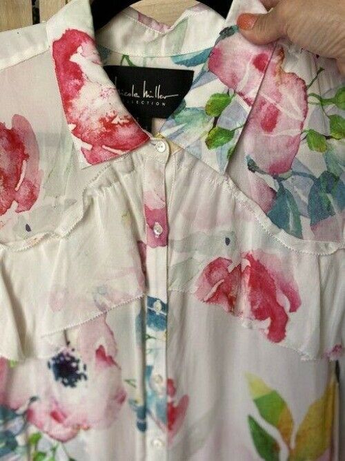 Nicole Miller multicolor msrp small button down top