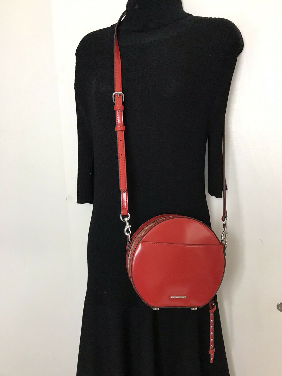REBECCA MINKOFF Red leather Round Crossbody