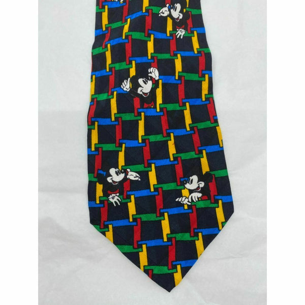 MICKEY MOUSE Disney Neck Tie Multicolor Hand Made 100% Silk
