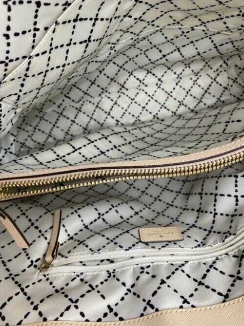 kate spade shopping xl w saffiano w detachable cream black leather tote