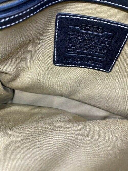 coach fabric canvas medium tan black canvas leather cross body bag