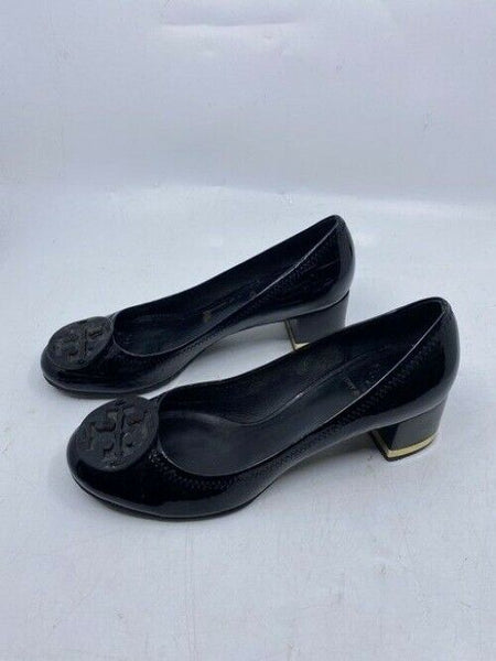 Tory Burch Black Leather Mid Heel Pumps Size Us