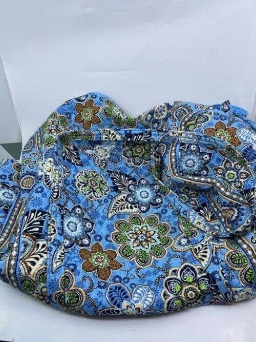 vera bradley duffle blue fabric weekendtravel bag