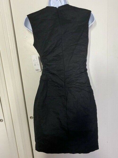 nicole miller black new ruched linen msrp