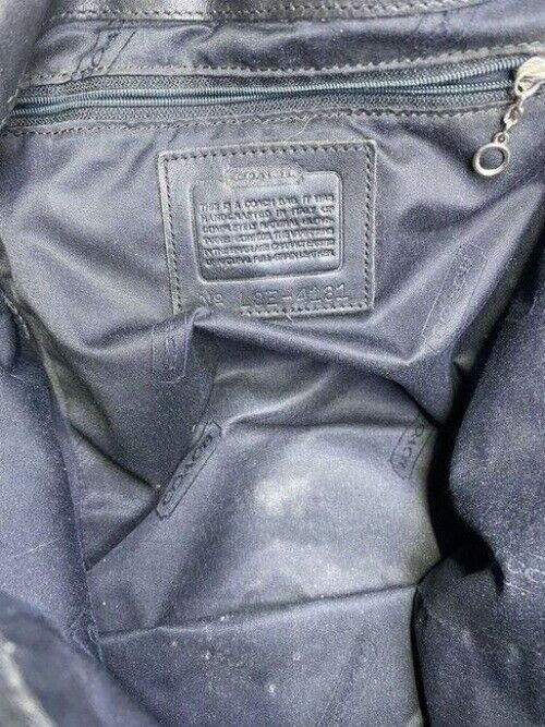 coach vintage black leather shoulder bag