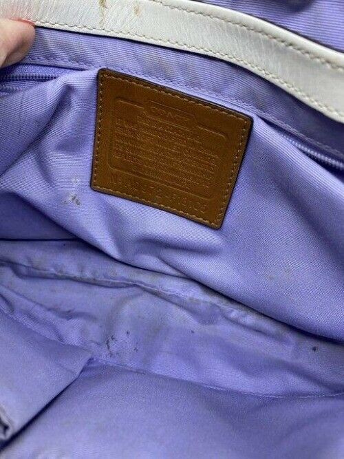 coach off white brown leather shoulder bag