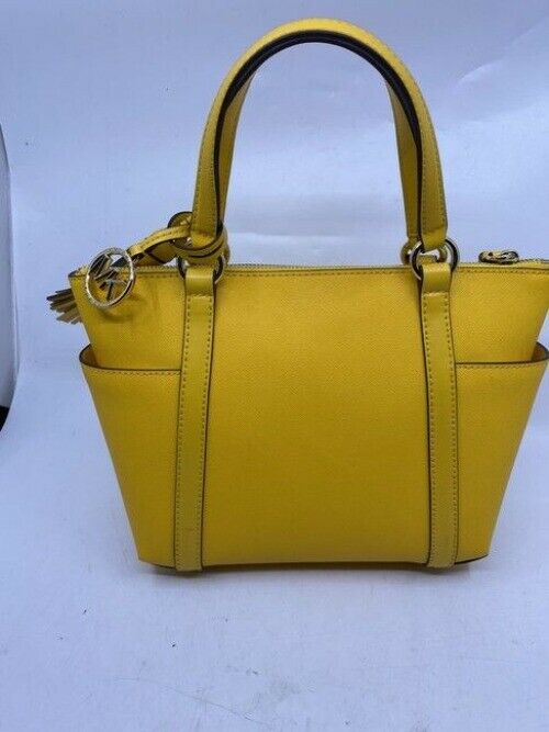 Michael Michael Kors Small Sullivan Convertible Top Zip Tote Yellow Leather Cros