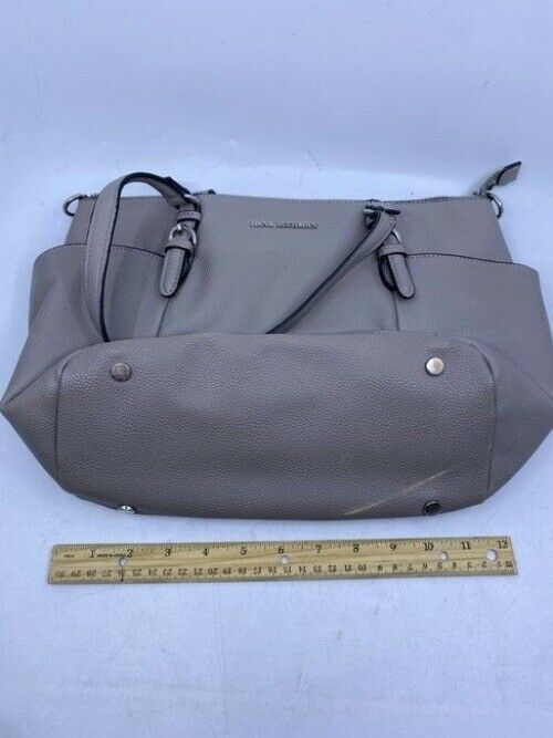 Dana Buchman Gray Leather Shoulder Bag