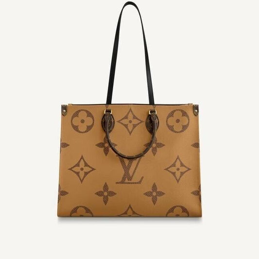 louis vuitton onthego browntan monogram canvas shoulder bag
