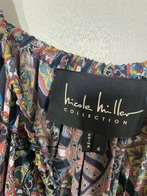 nicole miller multicolor new smocking msrp long formal dress