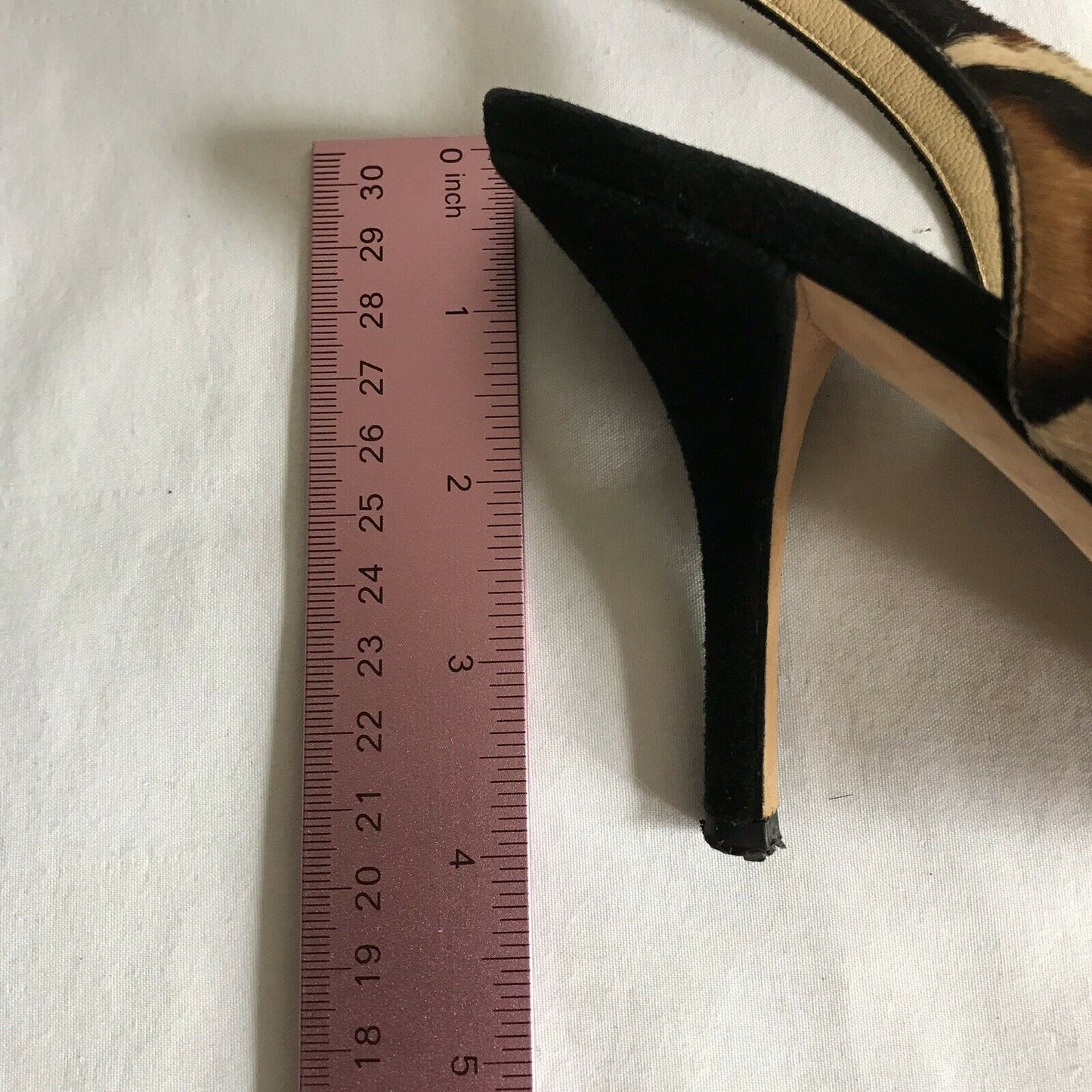 KATE SPADE calf Hair Animal Leopard Print Peeptoe Slingback Platform heels 7.5