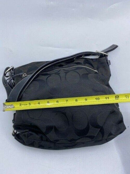 Coach Medium Tote Msrp Black Gray Jacquard Fabric Shoulder Bag