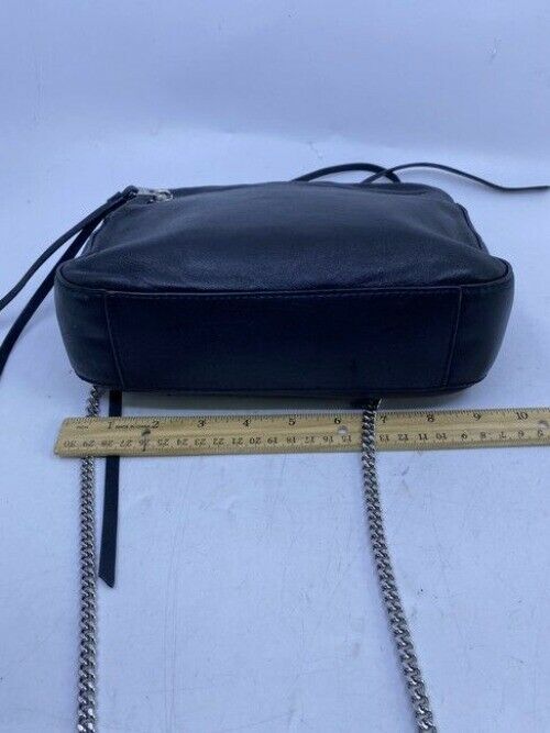 Allsaints Fleur De Lis Black Soft Leather Cross Body Bag