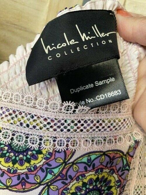 Nicole Miller Multicolor New Peasant Small Msrp Short Casual Dress