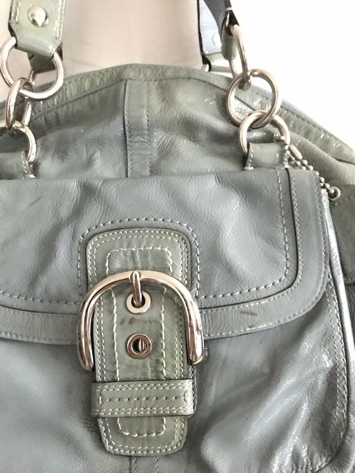 COACH Blue Patent Tote Bag