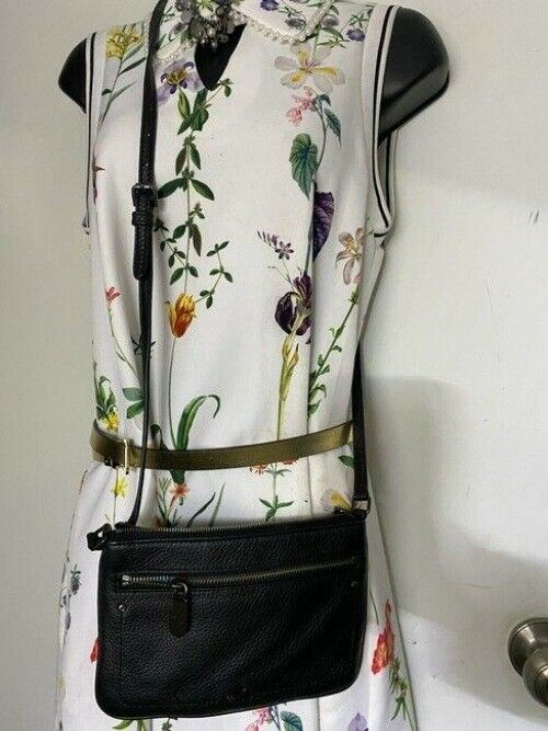 cole haan black leather cross body bag