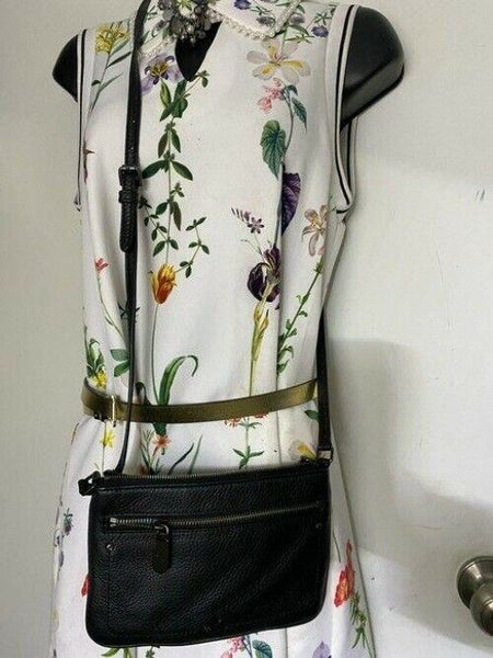 cole haan black leather cross body bag